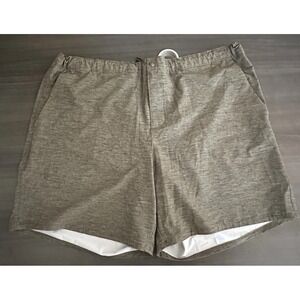 Lands End Men Unlined Hybrid Swim Shorts Green‎ XXL 44 46 Water Repellent Fabric